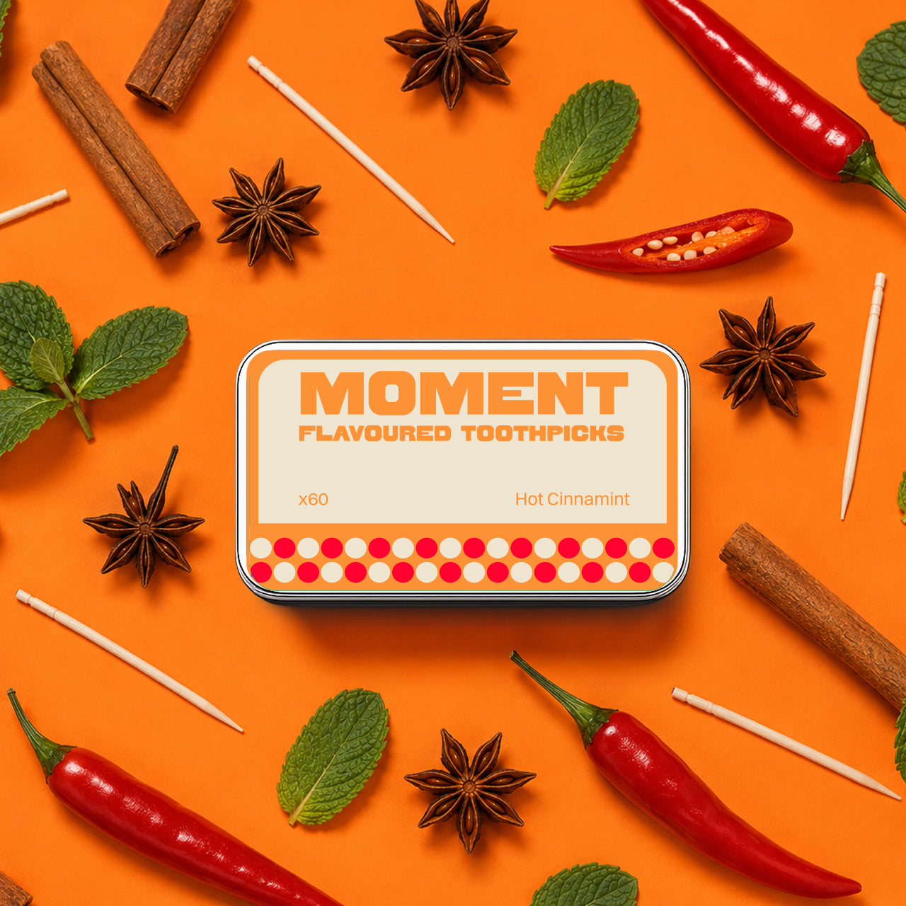 Moment Flavoured Toothpicks – Variety Pack of 3 Tins (180 Picks)
